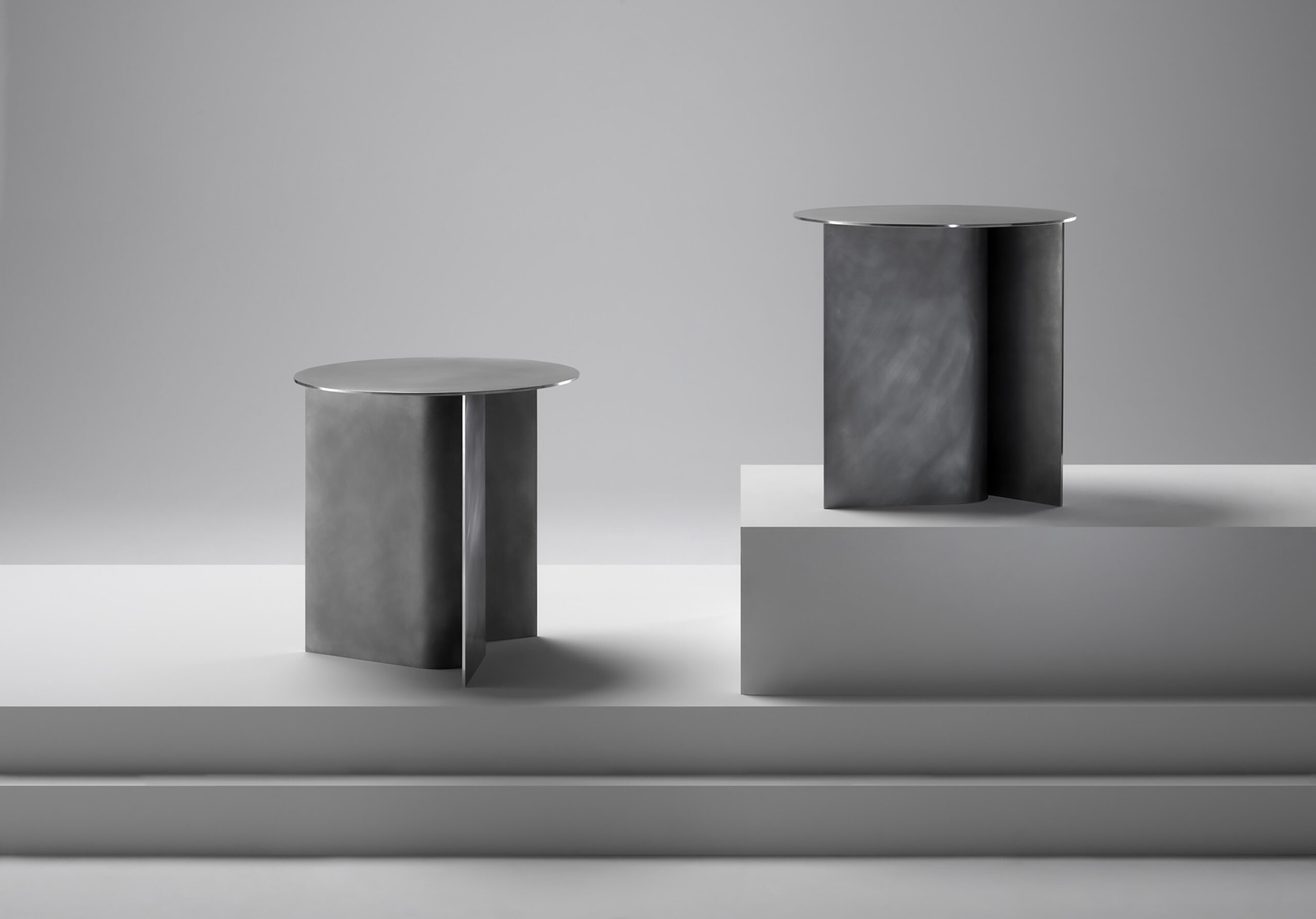 Ross Gardam Editions Breeze side table in raw aluminium